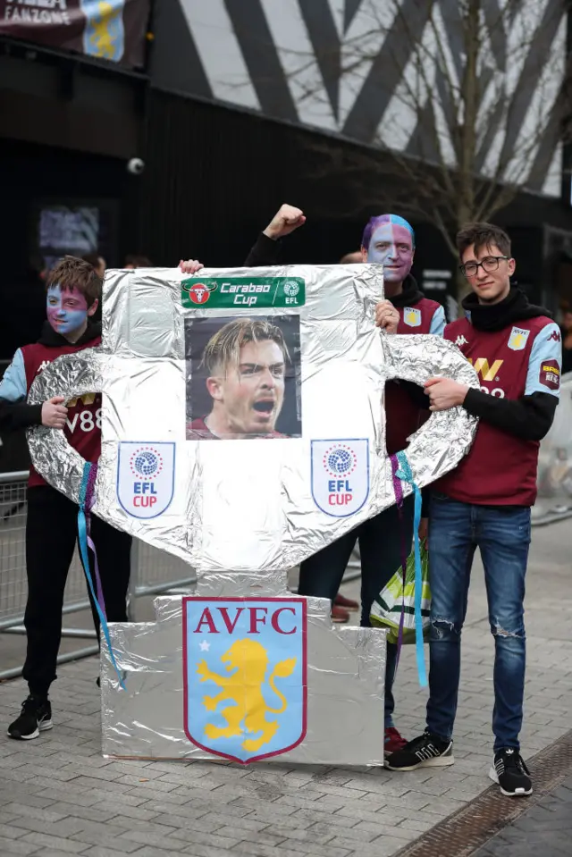 A foil trophy with Jack Grealish face on