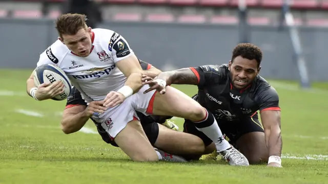 Craig Gilroy in action for Ulster against Toulouse in 2015