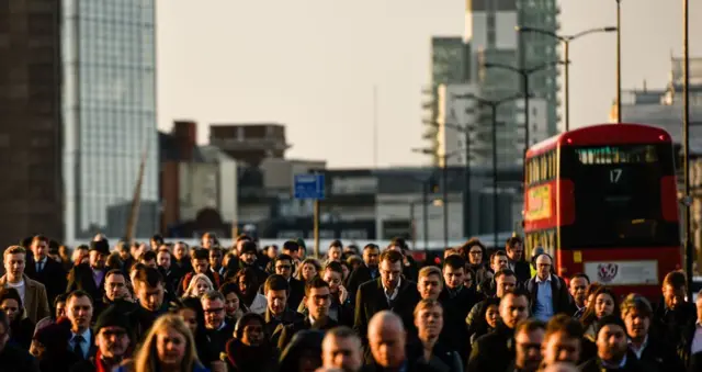 Commuters in London, UK. File photo