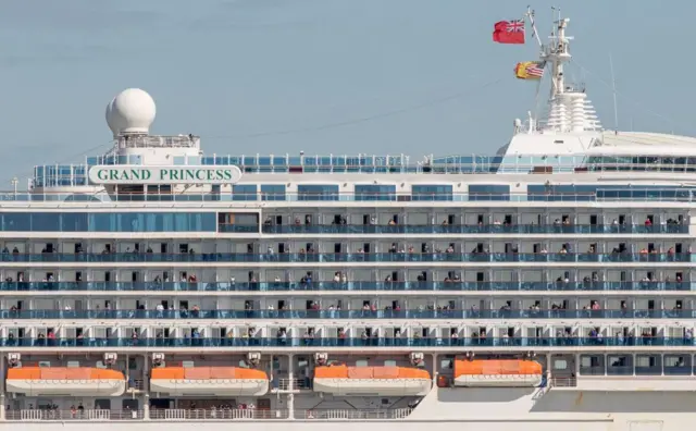 Grand Princess Cruise Ship Docks At Port of Oakland