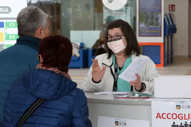 Schiavonia hospital in Padua, Italy, on 10 March 2020