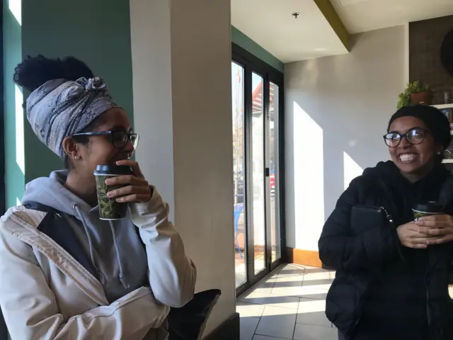 Lena Berhane (L) and her sister Sarah in Kansas City, Missouri