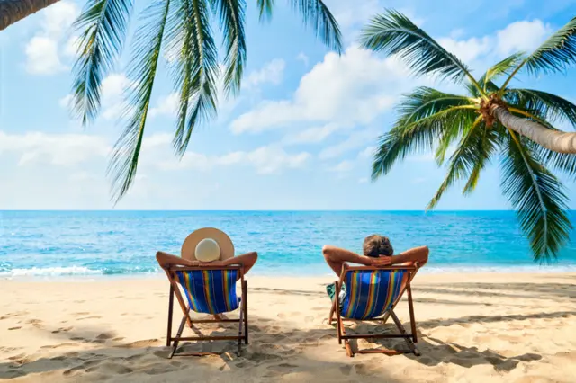 Two people on beach