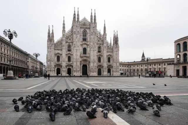 Empty square outside Il Duomo