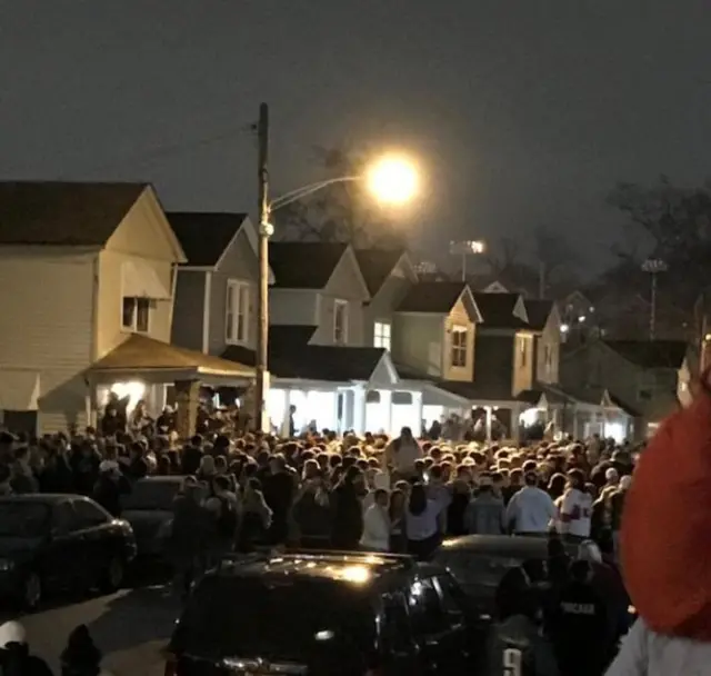 A crowd of people at the University of Dayton