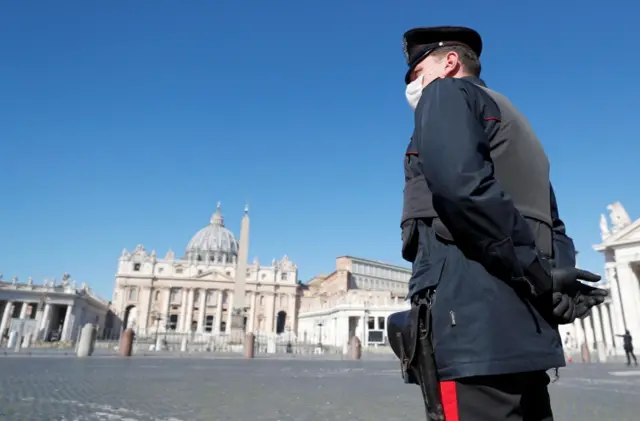 St Peter's Square is empty