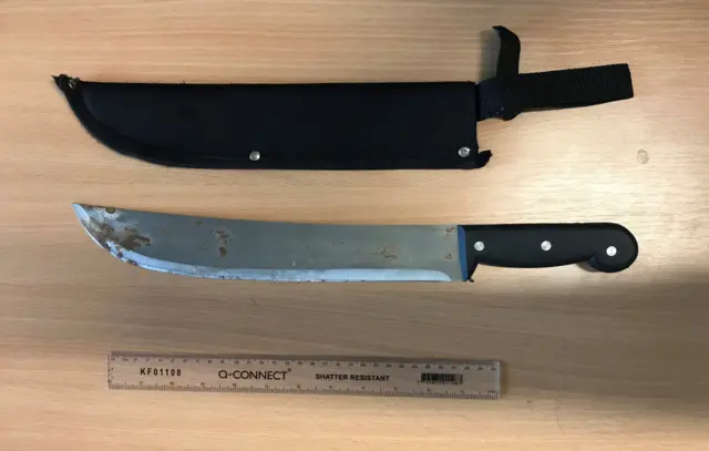 The machete seized in Grantham