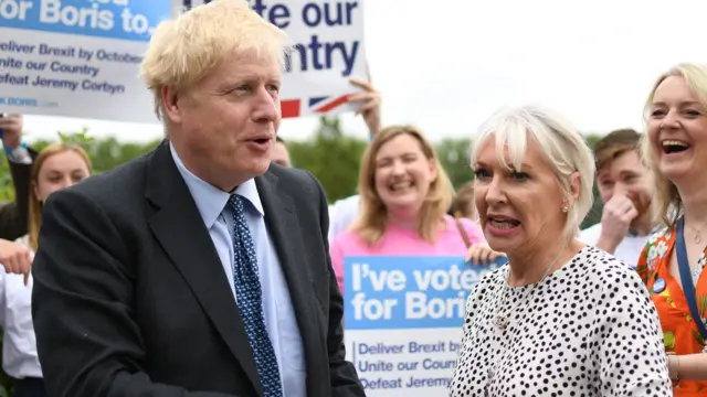 Nadine Dorries and Boris Johnson