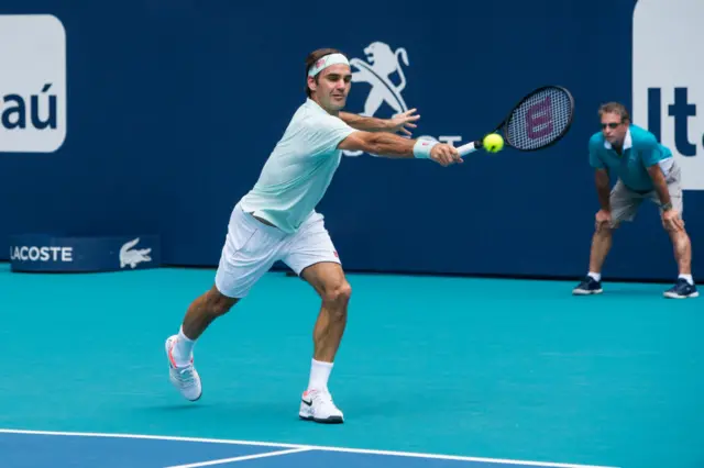 Roger Federer at the Miami Open in 2019