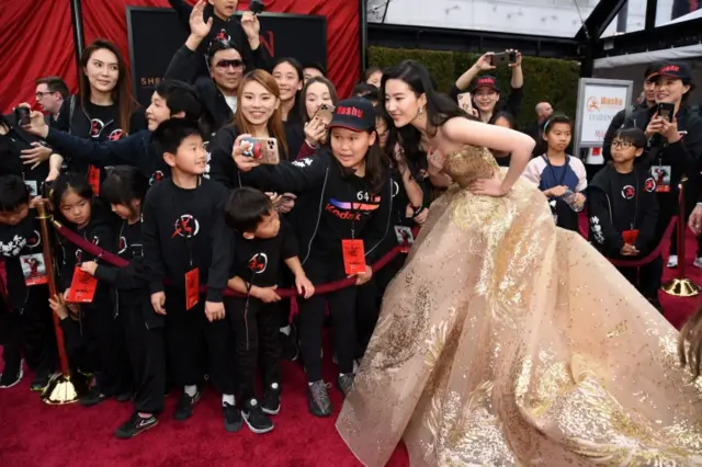 Liu Yifei on the red carpet in Hollywood