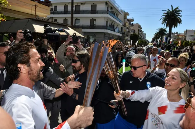 The Olympic Torch relay in Sparta