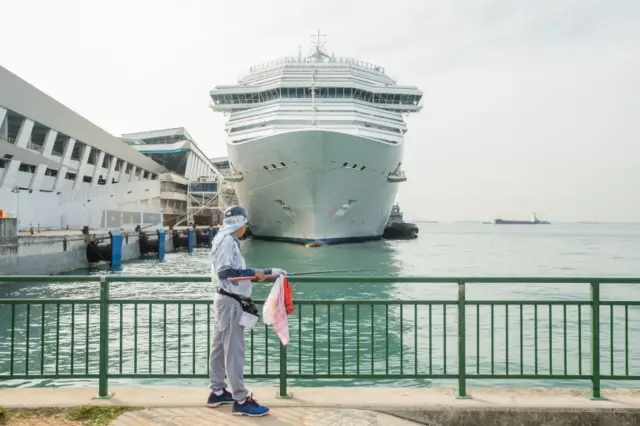 The Costa Fortuna docked in Singapore on Tuesday