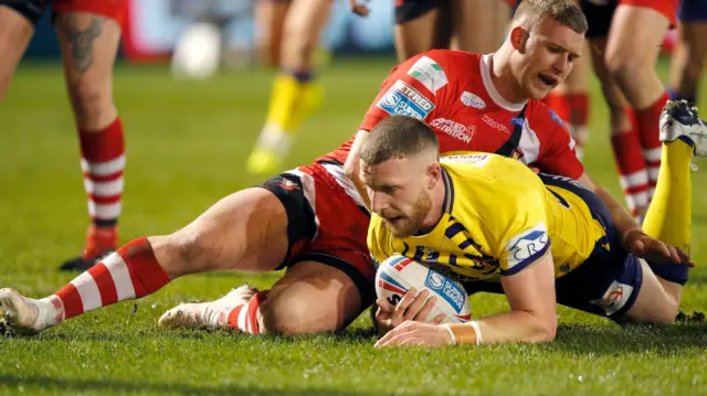 Jackson Hastings try for Wigan