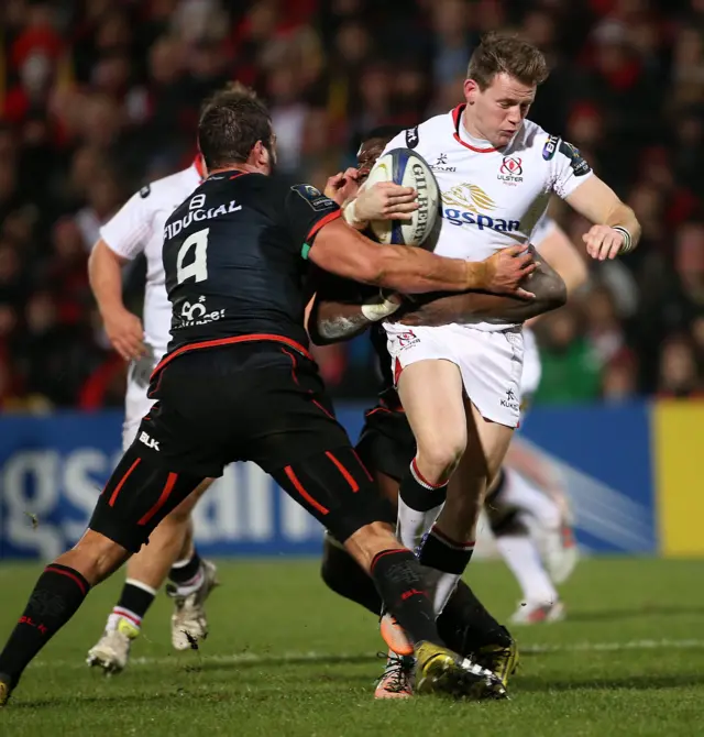 Ulster's Craig Gilroy in action against Toulouse in December 2015