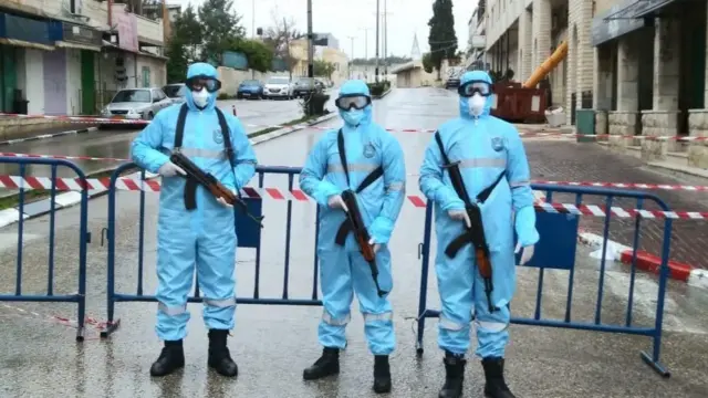 Palestinian police enforcing strict restrictions on movement in Bethlehem