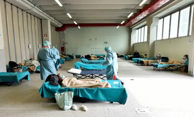 Inside the Spedali Civili hospital in Brescia, Italy