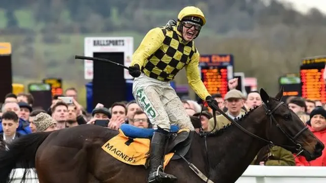 Paul Townend celebrates on Al Boum Photo