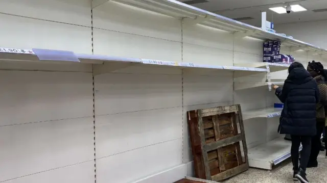 Empty shelves