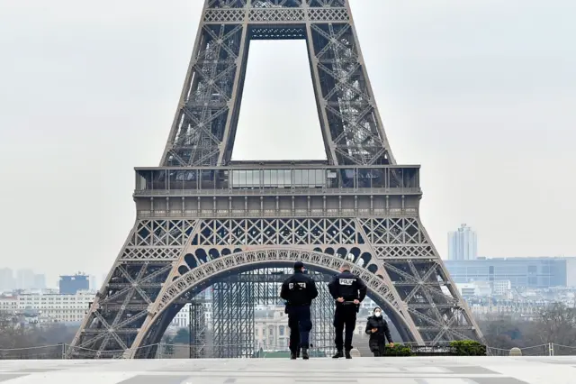 Key landmarks and buildings across France, including the Eiffel Tower, are closed