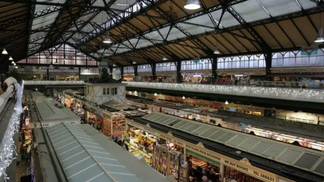 Cardiff Market from the balcony