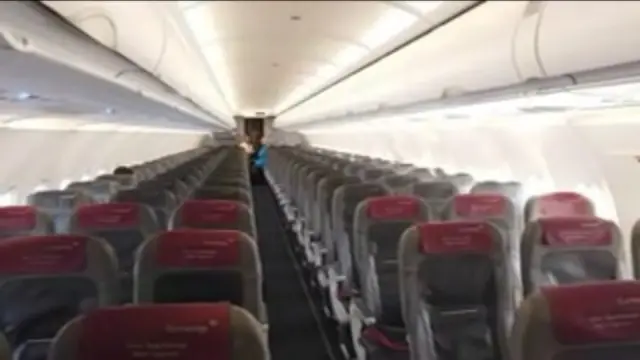 Empty plane interior