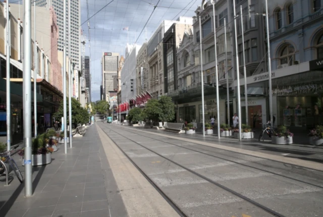 Near-empty Bourke Street Mall