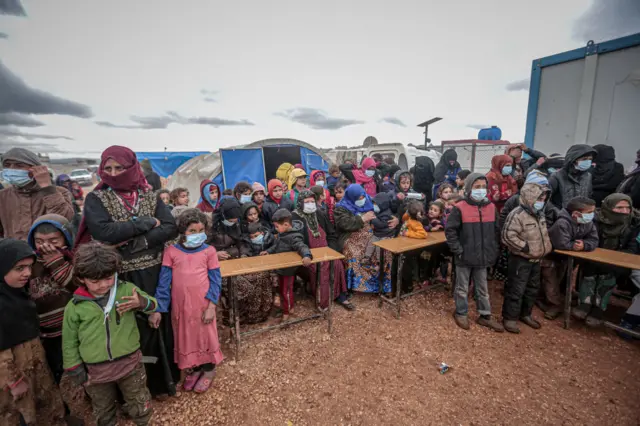 Idlib Health Directorate and Civil Defense and local charities are disinfecting schools and tent cities in north-west Syria