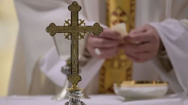 Pope Francis leads a rosary