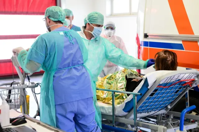 Medical workers in Brescia on 17 March