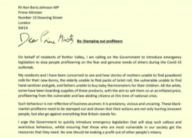 MPs letter