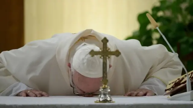 Pope Francis leads a rosary