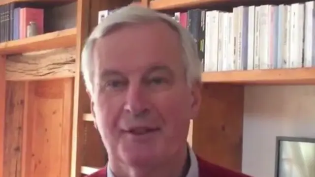 A picture of Mr Barnier from his Twitter video