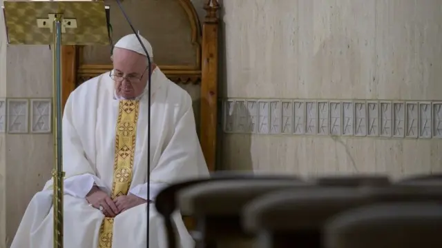 Pope Francis leads a rosary