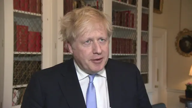 Boris Johnson speaking to the BBC