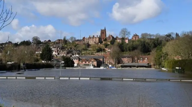 Flooded Bridgnorth Rugby Club