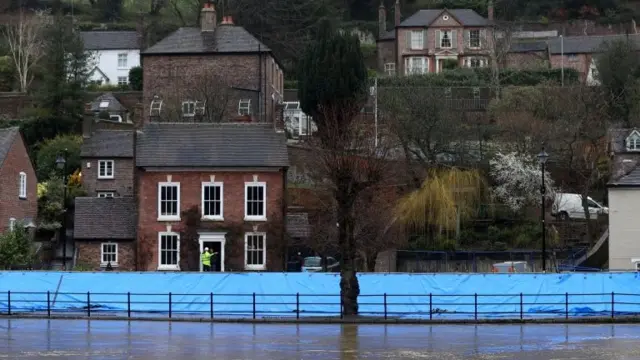 Flood barriers in Ironbridge