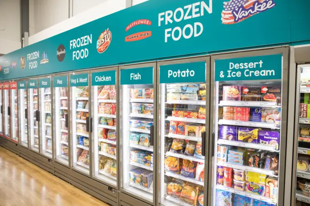 Poundland frozen food cabinets