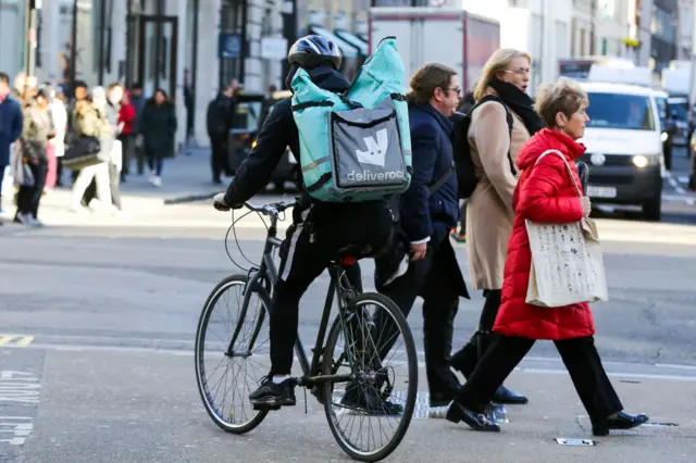 A Deliveroo rider