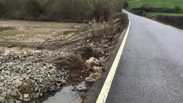 Damage to Holme Lacy Causeway