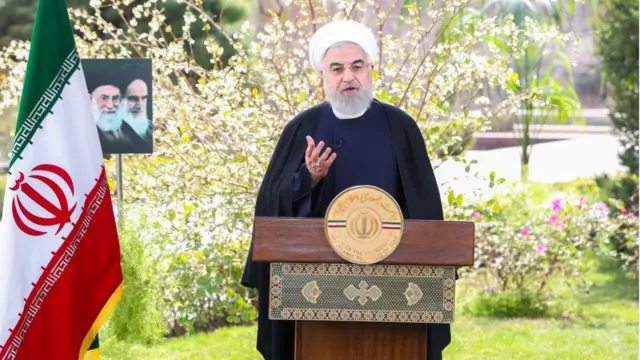 Iranian President Hassan Rouhani addresses the nation for Nowruz