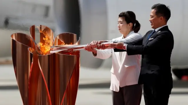 Olympic flame arriving in Japan