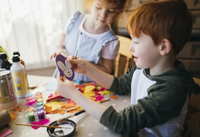 Children doing crafts