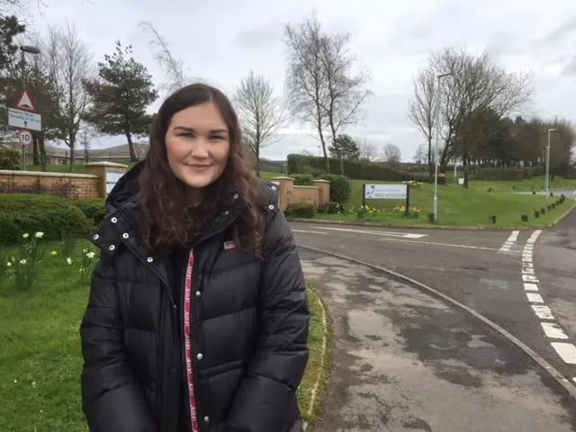 Lois, a pupil at Ysgol Gymraeg Bro Myrddin