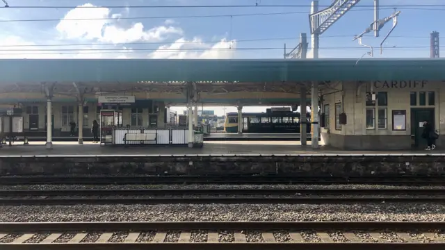 Cardiff Central station on Friday morning