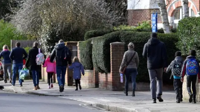 Pupils going to school in the UK