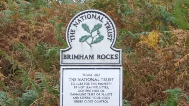 Brimham Rocks National Trust sign