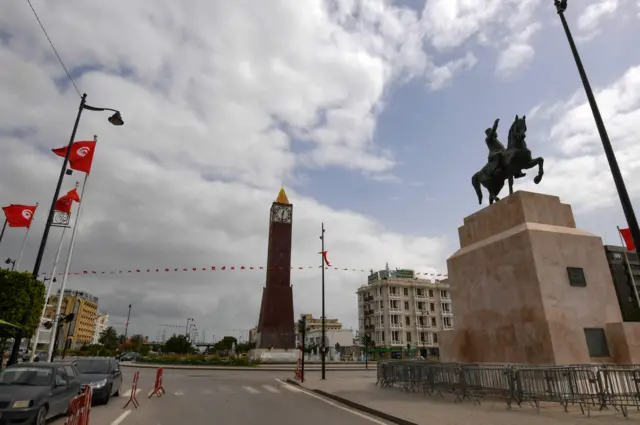 Revolution Square in Tunis, Tunisia, on 22 March 2020