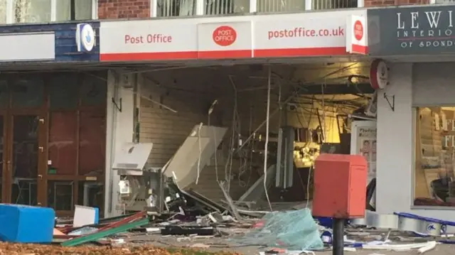 Spondon Post Office after the explosion