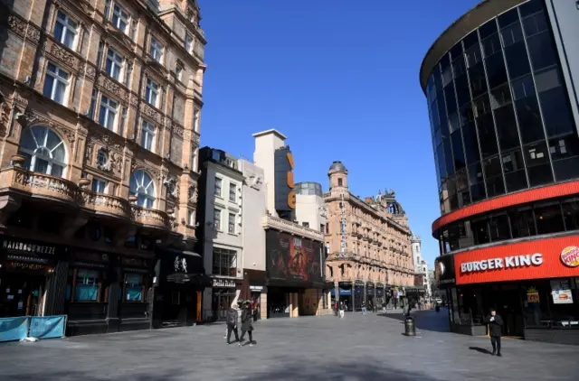 Empty Leicester Square