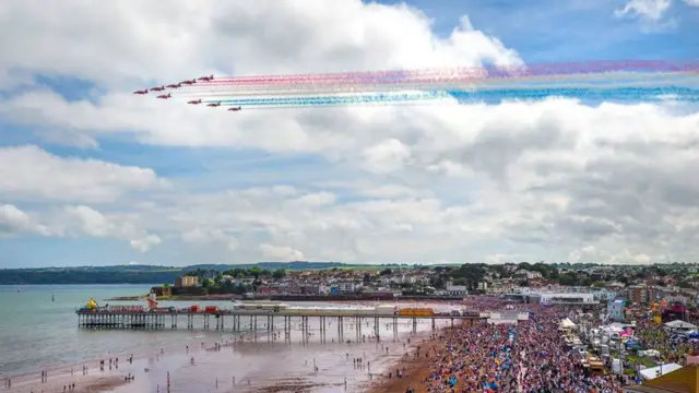 Red Arrows at Torbay Air Show. Pic: Torbay Air Show/Torbay Council